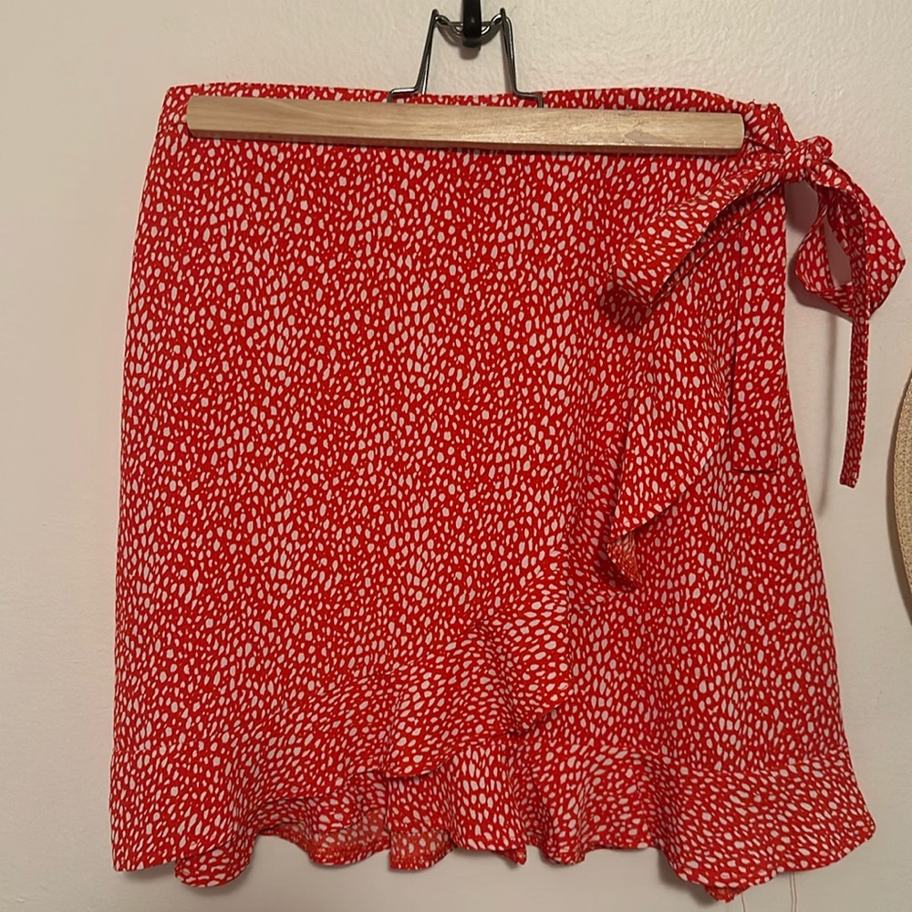 Printed Skirt w/ Tie
